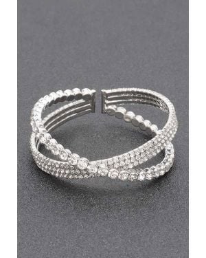 Fashnzfab Rhinestone Bracelet - Gray