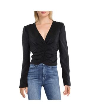 Wayf Smocked Polyester Blouse - Black