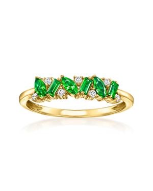 RS Pure By Ross-Simons Lab-Grown Emerald Ring With Lab-Grown Diamonds - Green