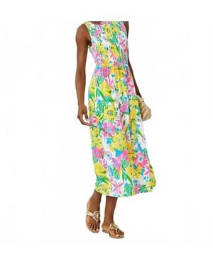 Lilly Pulitzer Finnley Smocked Midi Dress - Yellow
