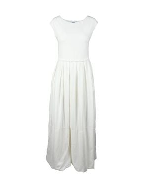 Alpha Studio Long Dress Cotton And Elastane - White