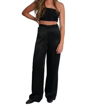 Enza Costa Textured Satin Pants - Black