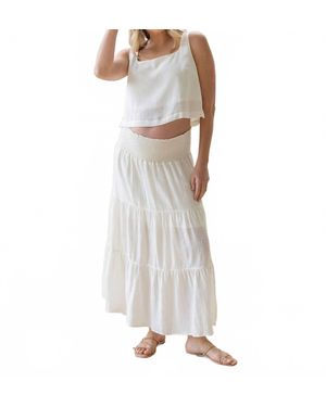 ANGEL MATERNITY Luana Maternity Cropped Tank Top - White