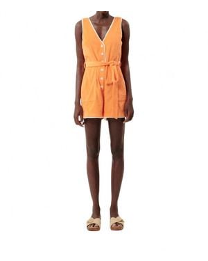 FRNCH Mila V-Neck Romper - Orange