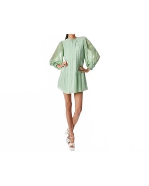 Alice + Olivia Antonette Crew Neck Mini Dress - Green
