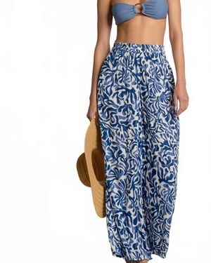 Elan Wide Leg Flow Pant - Blue