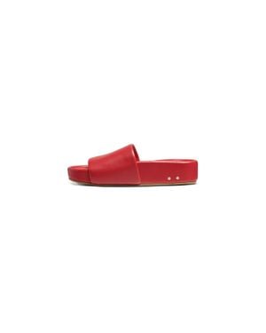 Beek Pelican Leather Platform Sandals - Red