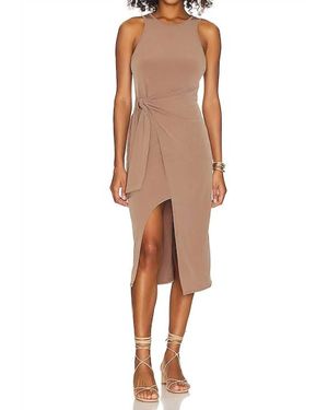 Lanston Side Tie Dress - Brown