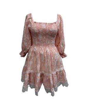 Waimari Ancora Embroidered Mini Dress - Brown