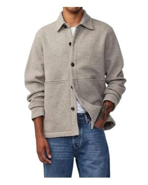 NN07 Minimalist Button-Up Merino Jacket - Gray