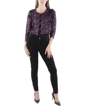 Alex Evenings Sequined Cropped Bolero - Black