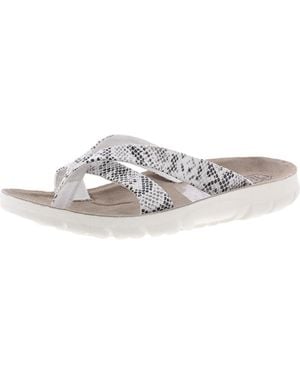 White Mountain Best Of Faux Leather Thong Footbed Sandals - White
