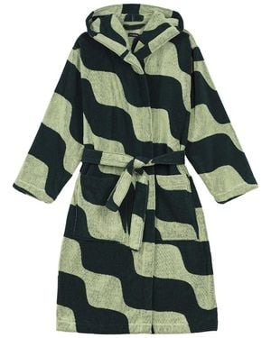 Marimekko Taifuuni Bath Robe - Green