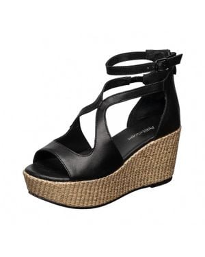 Antelope H52 Hartlynn Leather Espadrille Sandals - Black