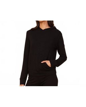 Monrow Kangaroo Pullover Hoodie - Black