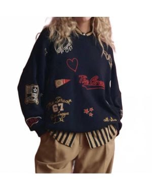 The Great Oversize Crew Pullover - Blue