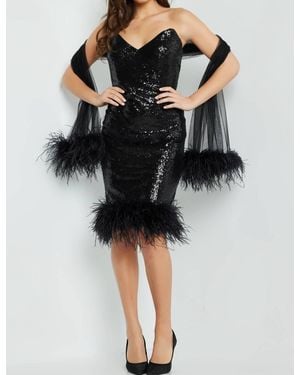 Jovani Sequin Fitted Dress - Black