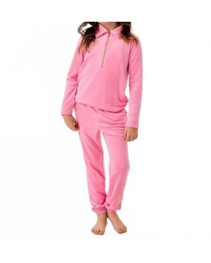 Lilly Pulitzer Mini Mallie Velour Pant - Pink