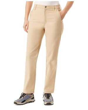 BASS OUTDOOR Anywhere Pants Cream Stretch Canvas Straight Leg Fts483 - Natural