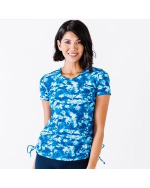 Calypsa Short Sleeve Adele Swim Top - Blue