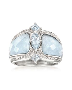 Ross-Simons Milky Aquamarine And Aquamarine Ring - Blue