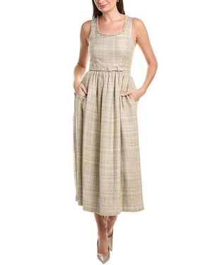 Adam Lippes Scoop Neck Linen-Blend Dress - Natural