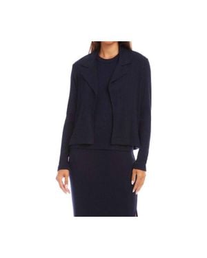 Karen Kane Ribbed Jacket - Blue