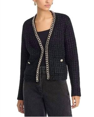 Tahari The Trista Chain Cardigan - Black