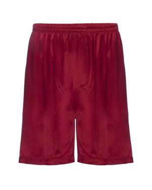 PJ Harlow Adam Satin Boxer With Faux Fly - Red