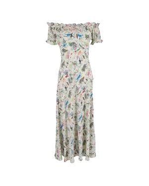 RIXO London Printed Off-Shoulder Maxi Dress - Metallic