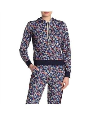 Rag & Bone Floral Sweatshirt Hoodie - Blue