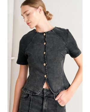 TRUEDAMES Elegant Everyday Look Denim Jacket - Gray