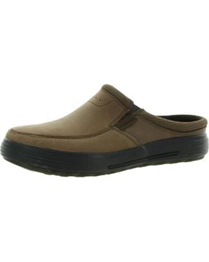 Skechers Porter-Vamen Leather Slip On Loafer Slides - Brown