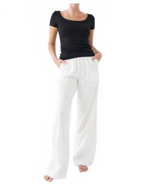 Studio Ko Clothing Bamboo Cotton Linen Pants - White