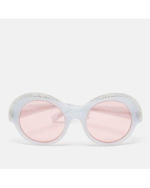 Alain Mikli Light Blur/ Roselyn Crystals Round Sunglasses - Pink