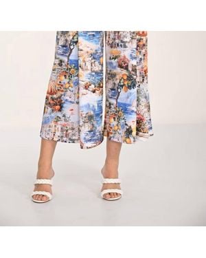 FRANK LYMAN High-Waisted Floral Palazzos Pant - Blue