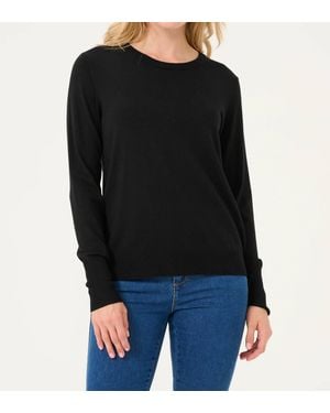 Kaffe Kalizza Round Neck Regular Fit Pullover Sweater - Black
