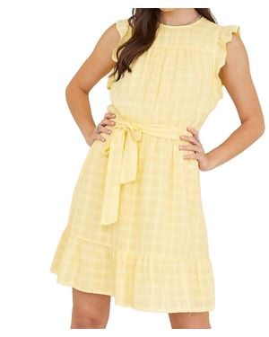 Bella Dahl Belted Tiered Ruffle Dress - Yellow