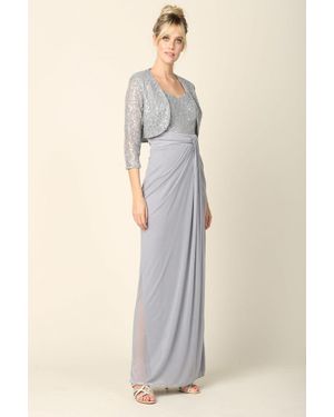 TRUEDAMES 2-Pc Bolero Jacket Mother Of The Bride Dress - Natural