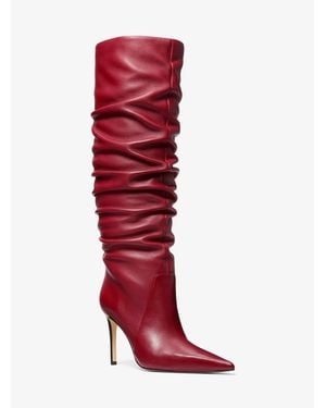 Michael Kors Dawn Leather Boot - Red