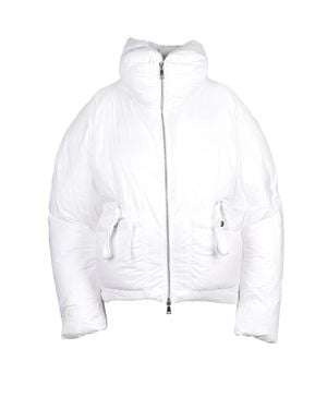 Add Down Jacket With Drawstring And Insulated Design - White