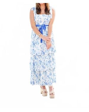 TCEC Rosette Midi Dress - Blue