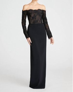 THEIA Andrina Lace Off Dress - Black