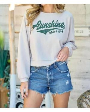 Hailey & Co Sunshine State Of Mind Cropped Top - Blue