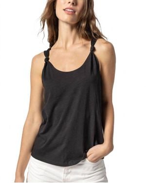 Lilla P Knot Strap Tank Top - Black