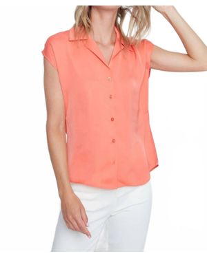 Renuar Luxe Satin Blouse - Orange