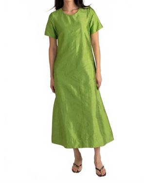 Thomas & Lourdes Georgia Crewneck Dress - Green