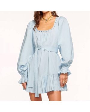 Ramy Brook Long Sleeve Cotton Poplin Dress - Blue