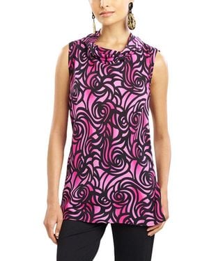 Natori Silk-blend Scroll Top - Purple