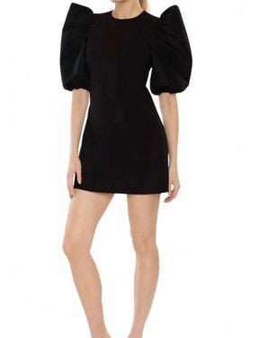 Likely Diana Puff Sleeve Mini Dress - Black